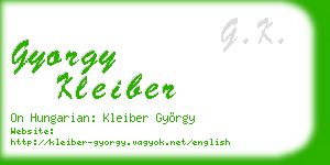 gyorgy kleiber business card