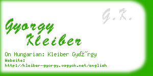 gyorgy kleiber business card